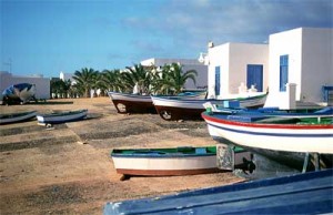 Barquitas de pesca en Caleta de Sebo